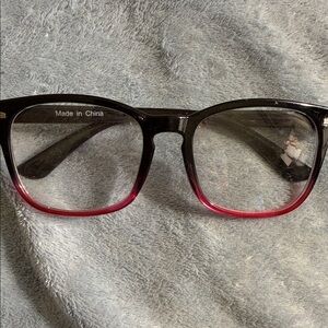 Stylish Black and Red blue light no power Glasses